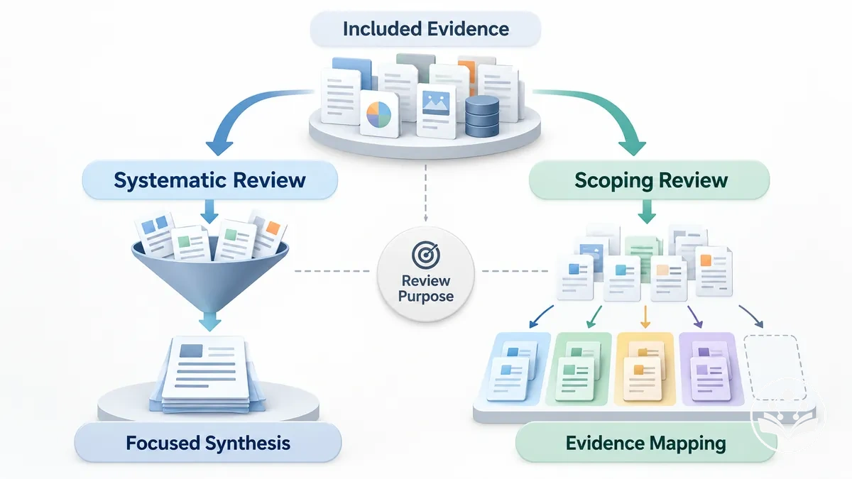 Evidenzsynthese des Systematischen Reviews im Vergleich zur Evidenzkartierung des Scoping-Reviews