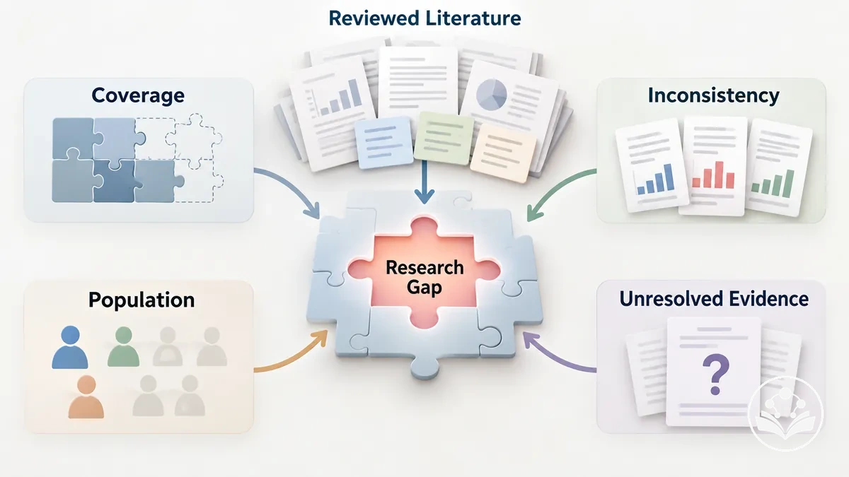 Reviewed literature showing evidence that supports the definition and boundary of a research gap